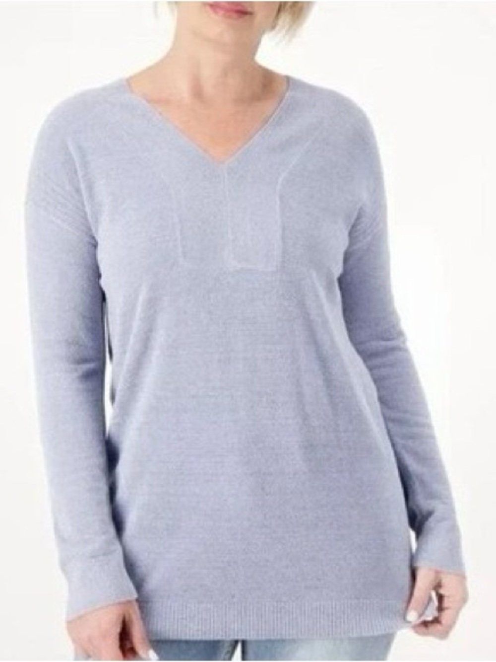 Barefoot Dreams Cozychic Ultra Light V Neck Tunic Top Soft Lilac Size 2X Luxury